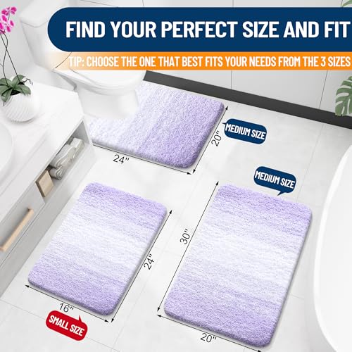 Bathroom Runner Rug 44x24 (44" X 24" / Light Purple)