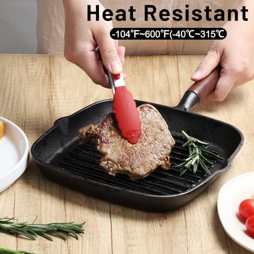 Small Silicone Kitchen Tongs 7 (Red)