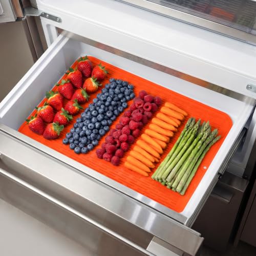 Silicone Dish Drying Mat for Multiple Usage (Orange / 32"L x 18"W)