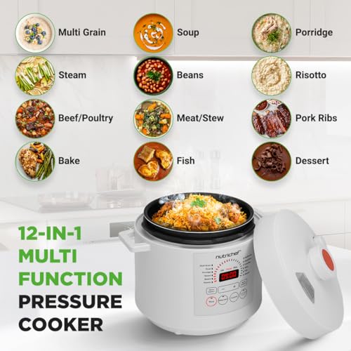 Electric Pressure Cooker 6 Quart Capacity (White)