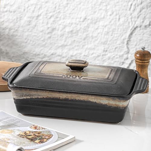 Ceramic Casserole Dish with Lid (Rough Black)