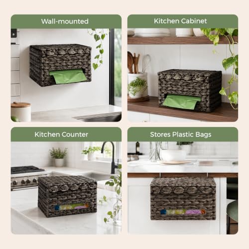 Trash Bag Holder with Scalloped Lid 13 (Espresso)