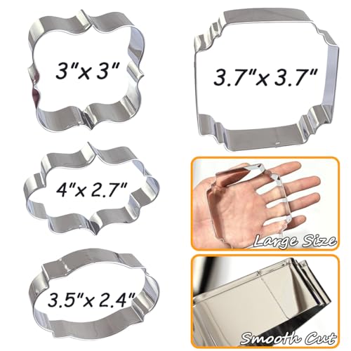 Frame Cookie Cutters Large Size 8Pcs for Baking Daily Holiday (Large Frame 8Pcs)