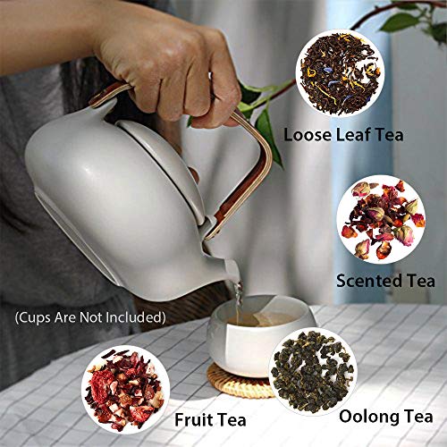 Ceramic Teapot with Infuser (02-Grey Teapot)