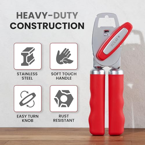 Heavy Duty Stainless Steel Can Opener Manual with Bottle Opener