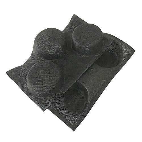 Silicone Bun Bread Forms Round Shape Trays Perforated Bakery Molds Fit Half Pan Size (8 Caves 4" Round Shape For Bun)