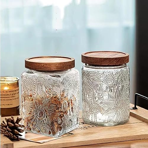 Vintage Glass Airtight Storage Jar (Sunflower*2)
