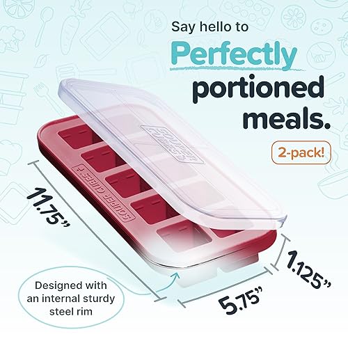 2 Tbsp Silicone Freezer Molds with Lids (2-Pack / Cranberry)