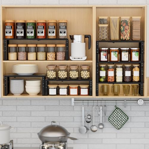 Expandable Spice Rack Kitchen Cabinet Shelf Organizer