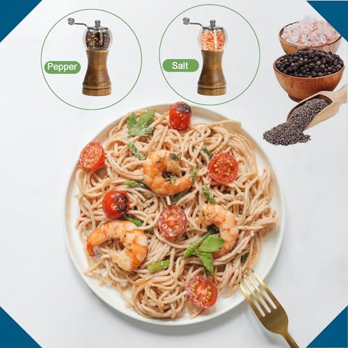 Salt and Pepper Grinder Set (2 Pieces-6 in-Black)