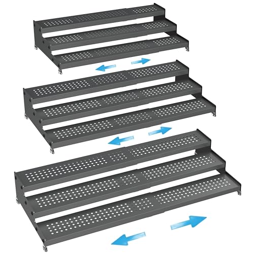 Expandable Spice Rack organizer with 3 (Gun-grey / 3 PACKS/GUN-GREY)