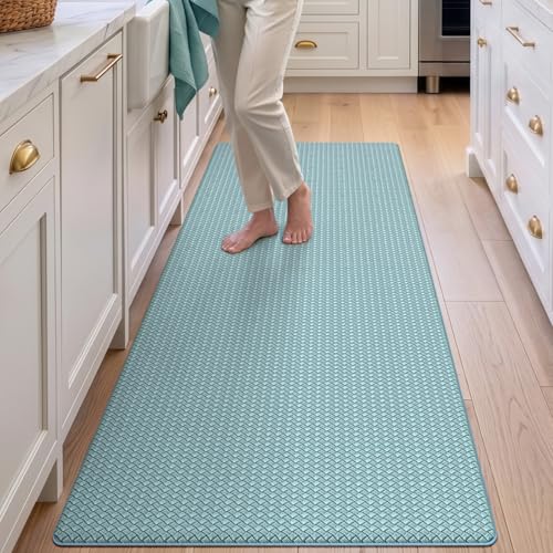 Kitchen Floor Mats Cushioned Anti Fatigue (2-turquoise / 59"l X 23"w X 0.4"th)