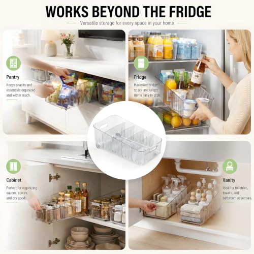 2 Pack Fridge Organizer Bins with Wheels (2 Count)