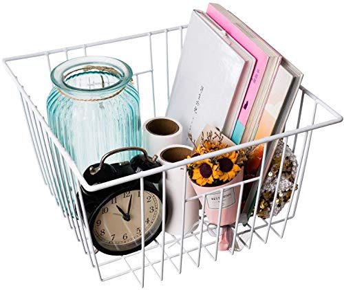 Freezer Baskets Storage Organizer (11in x 9.8in x 5.5in(4Pack) / White, 4Pack)