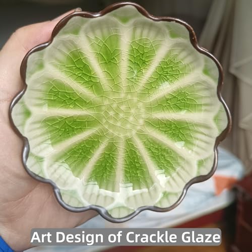 Ceramic Spoon Rest for Stove Top (Cracks Deco, Fruit Green)