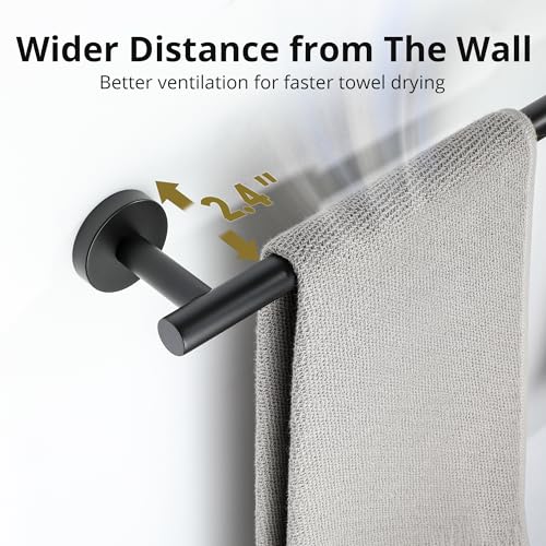 Towel Racks for Bathroom 24 Inch (Matte Black)