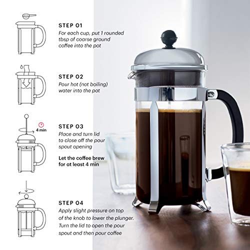 34oz Chambord French Press Coffee Maker (White / 34 oz)