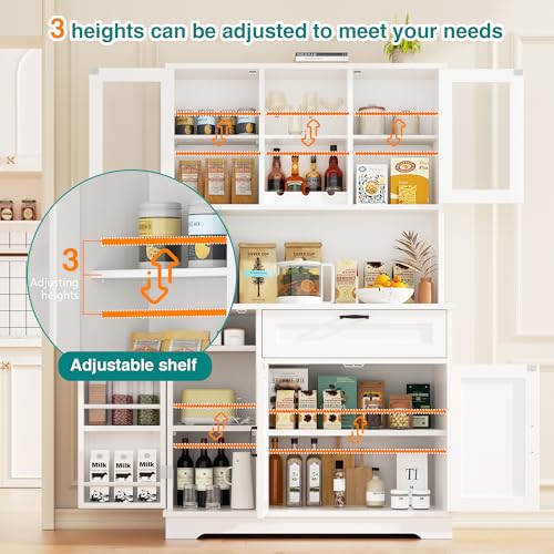 Kitchen Pantry Cabinet (White)