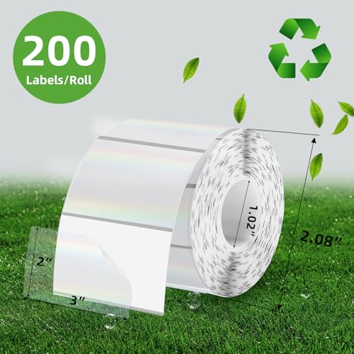 3x2 Inch Transparent Holographic Thermal Labels Stickers (Holographic Transparent / 2*3 inch)