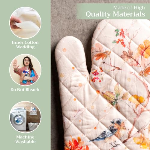 Maison d'Hermine Oven Gloves 100% Cotton Oven Mitt (062 - Kelim - Prairie / 7.5" x 13" (Oven Mitt))