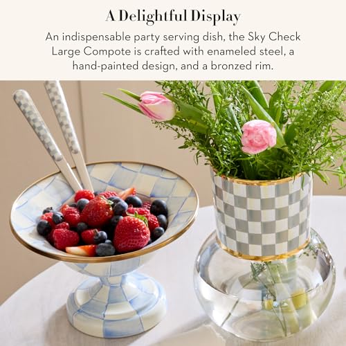 Enamel Compote (Large / Sky Check)