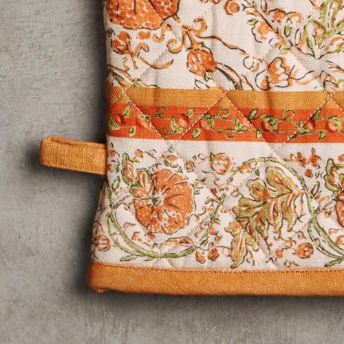 Maison d'Hermine Oven Gloves 100% Cotton Oven Mitt (127 - Pumpkin Spice / 7.5" x 13" (Oven Mitt))