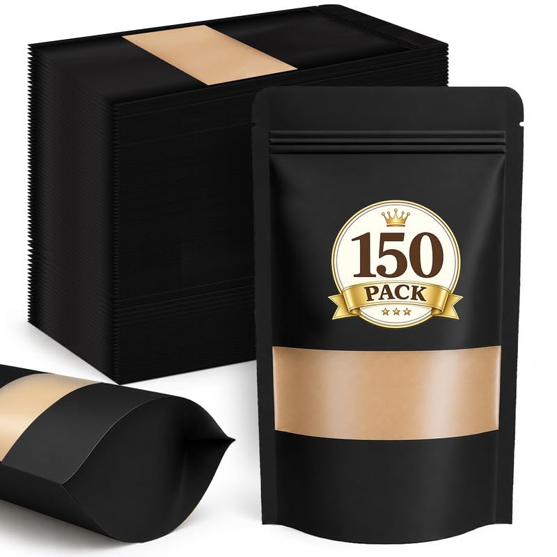 150 Pack Cookie Bags (Black / 150 Pack 4x6in (10x15cm))