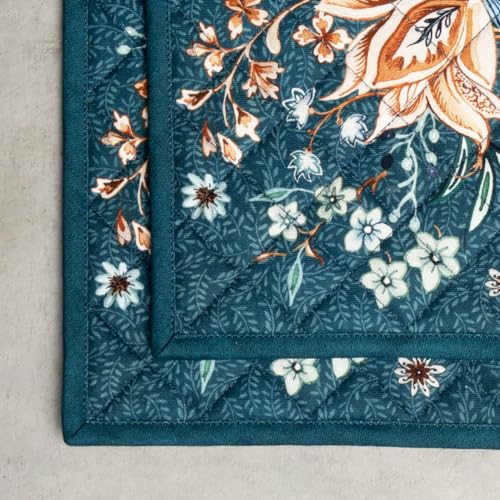 Pot Holders 100% Cotton Potholders (048 - Luxury Loft - Dark Teal / 8" x 8" (Pot Holder Pack of 2))