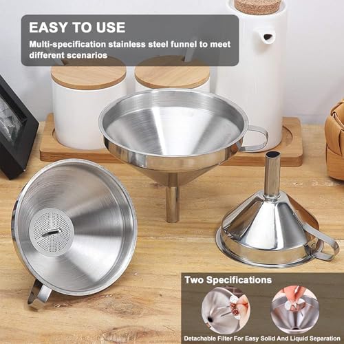Stainless Steel Funnels for Kitchen use (5 Count)