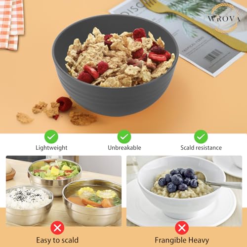 Wheat Straw Bowl Sets for Camping (26 oz / Deep Grey)