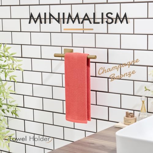 Bathroom Towel Bar Hand Towel Holders Wall Mount Toilet Kitchen Cabinet Paper Holder Stainless Steel Bath Hardware Champagne Bronze (Champagne Bronze / 1 Pack)