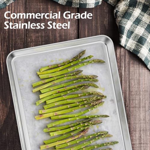 Non Toxic 16x12IN Stainless Steel Baking Jelly Roll Pans (2 Count)