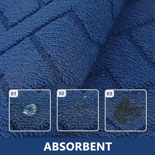 Kitchen Runner Rug (Navy Blue / 20"x48"+20"x59")
