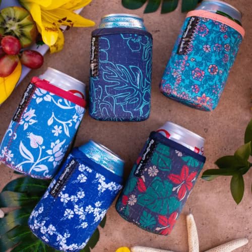 CanSok Sleeve for Beer & Soda Insulated Neoprene Cover (Reyn Spooner Wild Flowers / 12oz Can Sleeve)