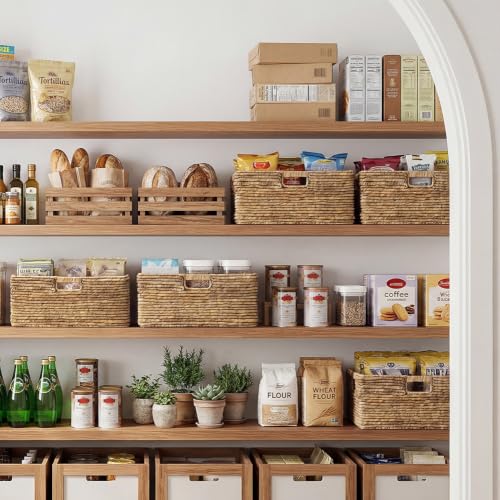 Extra Large Wicker Baskets for Storage (Natural (Water Hyacinth Roll) / 16½"L x 13"W x 7½"H)