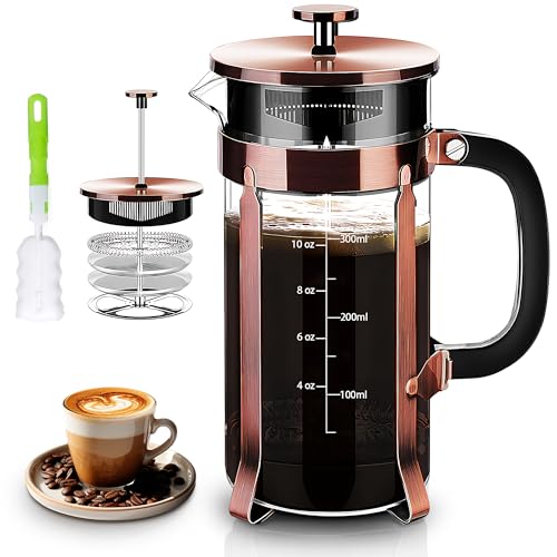 French Press Coffee Maker 304 Stainless Steel Coffee Press (Copper / 12 oz)