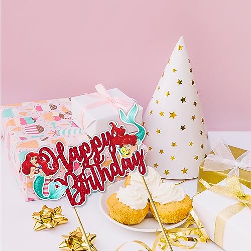 The Litle Mermaid Happy Birthday Cake Topper