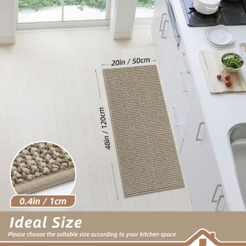 Kitchen Runner Rugs 20"x48" (Light Beige / 20" X 48" (Rectangular))