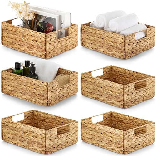 Water Hyacinth Storage Baskets (Natural / Rectangular Basket_Pack 6)