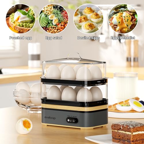 Rapid Egg Cooker Electric 12 Eggs Capacity (Grey)