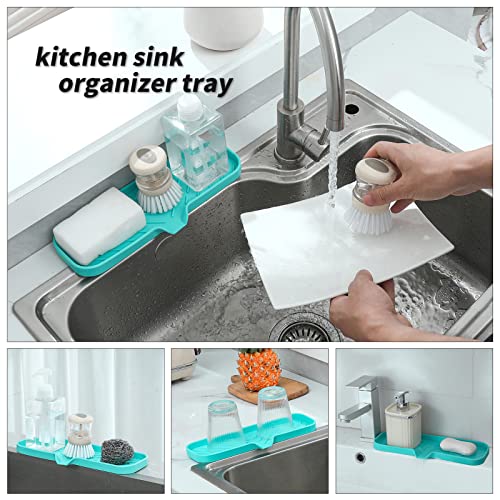 Silicone Soap Dish with Drain Spout (Mint / L(12"×4"))