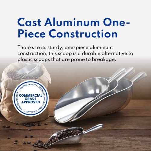 34561 One Piece Cast Aluminum Round Bottom Bar Ice Flour Utility Scoop (38-Ounce-1 / Silver)
