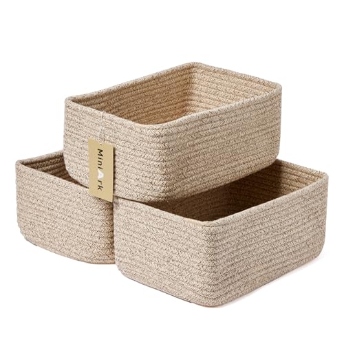 Small Storage Baskets for Organizing (3pcs-L11.5xW7.5xH4.7" / Brown)