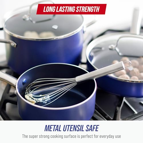20 Piece Ceramic Nonstick Pots & Pans Cookware Set (20 Piece Cookware Set / Blue)