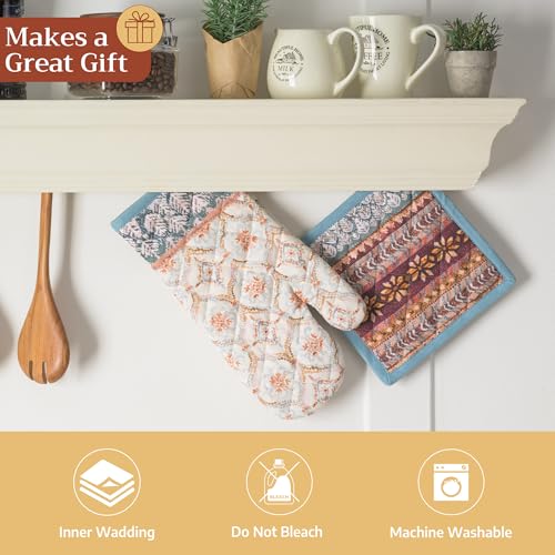 Maison d'Hermine Oven Gloves 100% Cotton Oven Mitt (022 - Fair Isle / 7.5" x 13" (Oven Mitt))