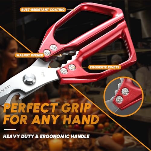 Kitchen Shears Heavy Duty (Red)