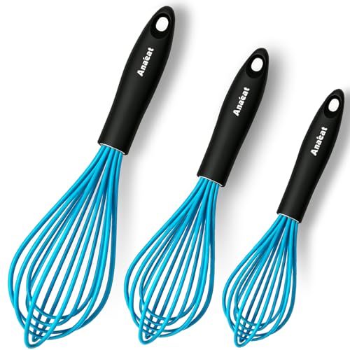 Silicone Balloon Whisk (9+11+12 inch / 3 Pcs Blue)