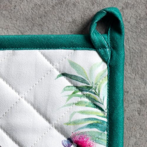 Pot Holders 100% Cotton Potholders (011 - Tropiques / 8" x 8" (Pot Holder Pack of 2))