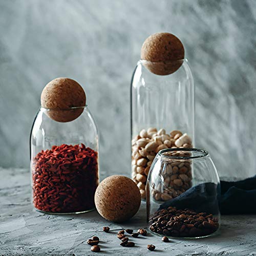 1200ML 40Oz Glass Storage Container with Ball Cork (1200 ml/40 oz)