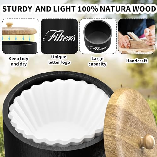 Wood Coffee Filter Holder with Lid